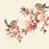 Braun + Company Papierservietten Cherry Blossom Love 33 cm x 33 cm, 20 Stück - Material: Papier - Grösse: 33 cm x 33 cm - Eigenschaften: Keine Eigenschaft - Anzahl Lagen: 3 - Motiv: Vogel - Produkttyp: Papierservietten