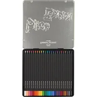 FABER-CASTELL Farbstifte Black Edition 116425 24 Farben, Metalletui