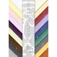 URSUS Glitzerpapier Starlight 23 x 33 cm, 200 g/m², 18 Blatt - Papierformat: 33 x 23 cm - Selbstklebend: Nein - Papierfarbe: Violett - Schwarz - Silber - Chamois - Türkis - Gelb - Weiss - Rot - Braun - Flieder - Grau - Mint - Rosa - Papiertyp: Fotokarton 