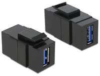 Delock Keystone-Modul USB 3.0, A – A, (f-f) Schwarz - Modultyp: Keystone - Anschluss Front: Buchse USB A - Anschluss Rück: Buchse USB A - Medientyp: USB - Schirmung: Ja - Verpackungseinheit: 1 Stück