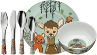 WMF Kindergeschirrset Forest Friends 6-teilig - Art: Kindergeschirrset - Materialtyp: Metall - Material: Porzellan - Edelstahl 18/10 - Eigenschaften: Keine Eigenschaft - Detailfarbe: Mehrfarbig - Spülmaschinenfest: Ja