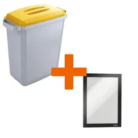 DURABLE Abfallbehälter DURABIN 60l Deckel gelb DURAFRAME A5