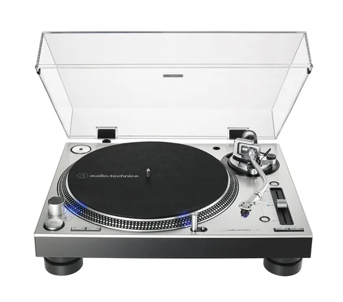 Audio-Technica Plattenspieler AT-LP140XP Silber - Detailfarbe: Silber - Plattenspieler Antriebsart: Direktantrieb - Platte Geschwindigkeit: 45 U/min - 33? U/min - 78 U/min - Tonabnehmer: Dabei - Tonarm: S-Form - Anwender: HiFi - DJs