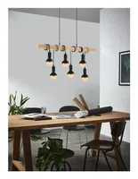 EGLO Leuchten Pendelleuchte TOWNSHEND schwarz, braun exkl. E27 6x60W - Betriebsart: Netzbetrieb - Lampensockel: E27 - Farbtemperatur Kelvin: Je nach Leuchtmittel - Gesamtleistung: 360 W - Farbwiedergabeindex CRI: 0 - Dimmbar: nicht dimmbar