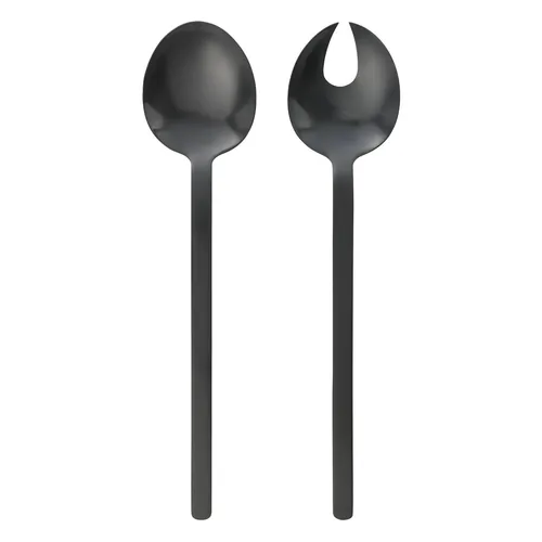 EGLO Salatbesteck Seoni 2-teilig, Schwarz Matt - Produkttyp: Salatbesteck  - Material: Edelstahl - Detailfarbe: Schwarz - Länge: 29 cm