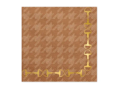 PARTYDECO Servietten 33x33cm SP33-104 Steigbügel 12 Stück