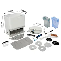 Medion Saug- und Wischroboter MD 12039 X55 SW+ Grau/Weiss - Ladezeit: 300 min - Fernbedienung: Smartphone (WLAN) - Detailfarbe: Grau - Weiss - Filtertyp: Staubfilter - Max. Laufzeit: 225 min - Nasswischfunktion: Ja