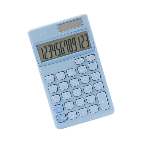 Genie Taschenrechner 212B Blau - Stromversorgung: Solarbetrieb - Batteriebetrieb - Typ: Taschenrechner - Detailfarbe: Blau - Displaytyp: LCD - Anzahl Zeilen: 12 × - Anzahl Stellen: 1 ×