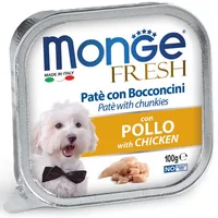 Monge Nassfutter Fresh Pâté Huhn, 100 g - Tierbedürfnis: Kein besonderes Bedürfnis - Geschmacksrichtung: Geflügel - Zertifikate: Keine Zertifizierung - Fleischsorte: Huhn - Packungsgrösse: 100 g - Futtereigenschaft: Ohne künstliche Zusätze - Ohne Zuckerzu