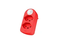 Max Hauri Mehrfachstecker maxAdapt BS, 2 x T13, mit Schalter, Rot - Detailfarbe: Rot - Schalter: 1 Schalter - Steckdosenanzahl: 2 - Ausstattung: Berührungsschutz - Beleuchteter Schalter - drehbar 320° - Kinderschutz: Nein