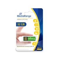 MediaRange USB Nanostick 32GB m. Klammerfunktion grün