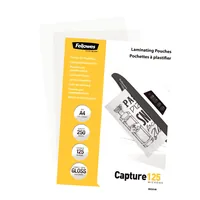 Fellowes Laminierfolie A4, , 250 Stück, Glänzend - Mediengewicht: 125 µm - Folien Anwendungsbereich: Heisslamination - Folien Effekt: Glänzend - Papierformat: A4 - Zubehörtyp: Laminierfolie