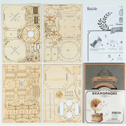 RoboTime Bausatz Gramophone Crank Classic - Modell Art: Musikinstrument