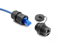 DeLOCK RJ45 Cat.6A Coupler with sealing cap IP67 dust and waterproof