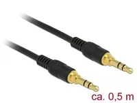Delock Klinkenkabel 3,5 mm 3 Pin Stecker > Stecker 0,5 m schwarz