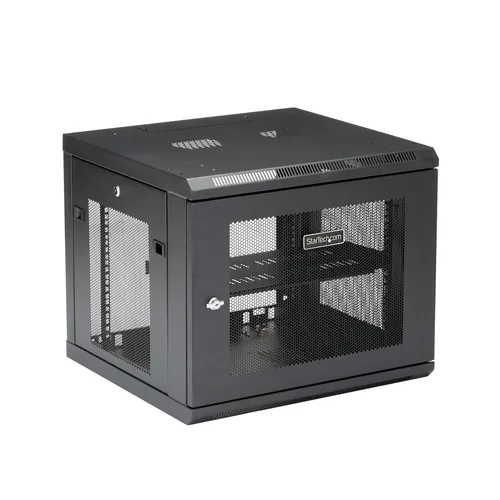 StarTech.com "9U Wall Mount Server Rack Cabinet - 4-Post Adjustable Depth (2"" to 19"")