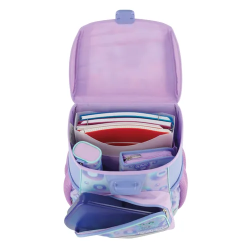 Herlitz Schulthek Loop Plus Mystic Mermaid 4-teiliges Set - Altersempfehlung ab: 6 Jahren - Wasserabweisend: Ja - Detailfarbe: Himmelblau - Hellrosa - Hellviolett - Gewicht: 1000 g - Volumen: 16 l - Motiv: Meerjungfrau
