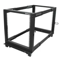 12U SERVER RACK - OPEN FRAME ADJUSTABLE DEPTH 4 POST RACK
