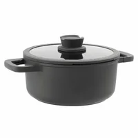 BergHOFF Kochtopf Leo Stone+ 24 cm - Material: Aluminium - Topfart: Kochtopf - Kompatible Kochfelder: Backofen - Glaskeramik - Gas - Halogen - Induktion - Elektro - Antihaftbeschichtung: Ja - Detailfarbe: Schwarz - Spülmaschinenfest: Nein