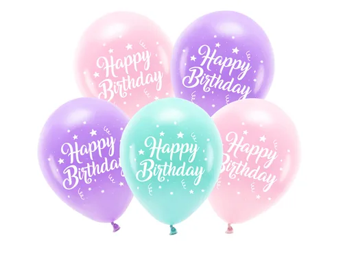 Partydeco Luftballon Happy Birthday Ø 26 cm, 5 Stück, Rosa - Packungsgrösse: 5 Stück - Grösse: 26 cm - Motiv: Geburtstag - Produkttyp: Luftballon - Material: Latex - Detailfarbe: Rosa - Pink - Mehrfarbig