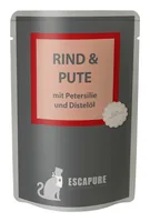 Escapure Nassfutter Pouch Rind & Pute, 100 g - Tierbedürfnis: Kein besonderes Bedürfnis - Geschmacksrichtung: Rind - Geflügel - Zertifikate: Keine Zertifizierung - Fleischsorte: Truthahn - Rind - Packungsgrösse: 100 g - Futtereigenschaft: Getreidefrei - O