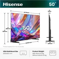 Hisense 50E7S 127 cm (50") 4K Ultra HD Smart-TV WLAN Schwarz 300 cd/m²