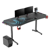 Ultradesk Gaming Tisch Frag XXL Blau - Beleuchtung: Nein - Höhenverstellbar: Nein - Detailfarbe: Blau - Schwarz - Material: Stahl