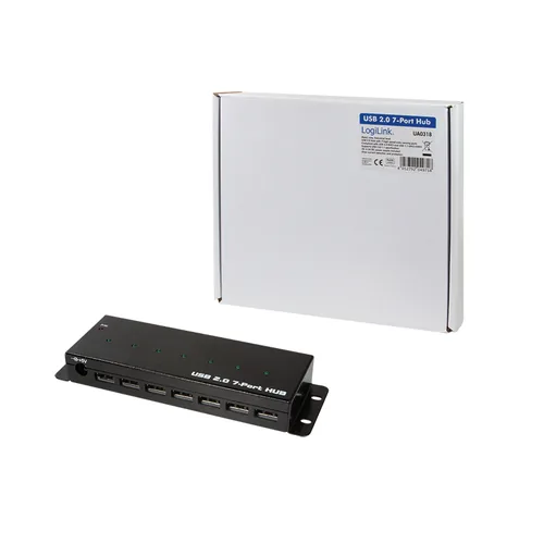 Logilink USB 2.0 HUB 7-port, Metall Industrieausführung