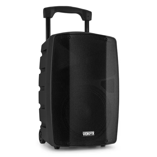 Vonyx Musik-System VSP200 Schwarz - Verbindungsmöglichkeiten: 6.3 mm Klinke - Bluetooth - XLR - SD - 3.5 mm Klinke - USB - Widerstandsfähigkeit: Keine Angabe - Stromversorgung: Batteriebetrieb - Netzbetrieb - Detailfarbe: Schwarz - Gewicht: 14.1 g - 14100