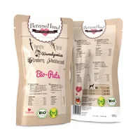 HerzensHund Nassfutter Bio-Pute mit Bio-Gemüse, 130 g - Tierbedürfnis: Kein besonderes Bedürfnis - Geschmacksrichtung: Geflügel - Zertifikate: EU BIO - Fleischsorte: Truthahn - Futtereigenschaft: Ohne künstliche Zusätze - Single Protein - Bio - Glutenfrei