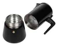 FURBER Espressokocher Chicchi 6 Tassen, Schwarz - Material: Edelstahl - Kompatible Kochfelder: Glaskeramik - Gas - Induktion - Elektro - Detailfarbe: Schwarz - Anzahl Tassen: 6 × - Betriebsart: Umluftbetrieb mit Zusatzausstattung (nicht im Lieferumfang)