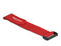Delock Klettkabelbinder Rot 190 mm x 25 mm 5 Stück - Breite: 25 mm - Länge: 190 mm - Produkttyp: Klett-Kabelhalter - Ausstattung Kabelmanagement: Wiederverwendbar - Haftend - Verpackungseinheit: 5 Stück - Material: Klettband