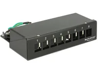 Delock Netzwerkpanel 8 Port Keystone Desktop schwarz - Detailfarbe: Schwarz - Montage: Wand - DIN-Rail - Desktop - Serie: Standard - E-Nr.: 0 - Schirmung: Ja - Schnittstellen: Keystone