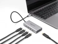 DELOCK USB 10 Gbps USB Type-C Hub mit 4 x USB Type-C Buchse + 1 x USB Type-C PD 85 Watt mit 30cm Anschlusskabel