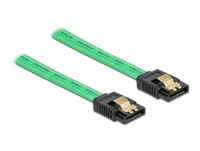 Delock SATA-Kabel UV Leuchteffekt grün 50 cm - Datenanschluss Seite A: SATA - Datenanschluss Seite B: SATA - Detailfarbe: Grün - Anzahl Ausgänge: 1 × - Winkelstecker: Nein - Kabellänge: 50 cm