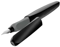 Pelikan Füllfederhalter Twist Medium (M), Schwarz - Strichstärke: Medium (M) - Set: Nein - Bedienungsseite Stift: Universal - Ergnonomisch Schreiben: Ja - Anwender: Jugendliche - Kinder - Schüler - Schriftfarbe: Königsblau