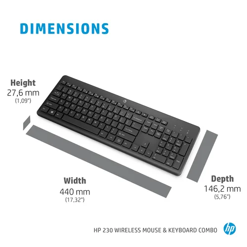HP 230 Wireless Mouse and Keyboard Combo White clavier Souris incluse RF sans fil Blanc