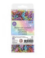 Glorex Buchstabenperlen Kunststoff, ca. 200 Stk, Mehrfarbig - Packungsgrösse: 200 Stück - Durchmesser: 5 mm - Detailfarbe: Mehrfarbig - Perlenart: Motivperlen