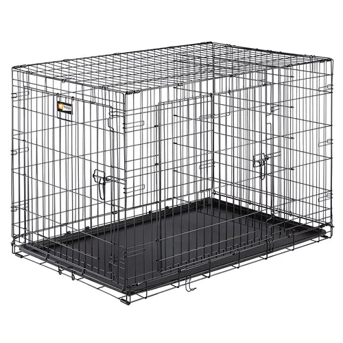 ferplast Transportbox Dog-Inn-105, faltbare Metallbox - Breite: 108.5 cm - Höhe: 76.8 cm - Tiefe: 72.7 cm - Detailfarbe: Schwarz - Produkttyp: Transportbox - Tierart: Hund
