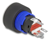 DeLOCK 22047 electrical switch Pushbutton switch Black, Blue, Red, Silver