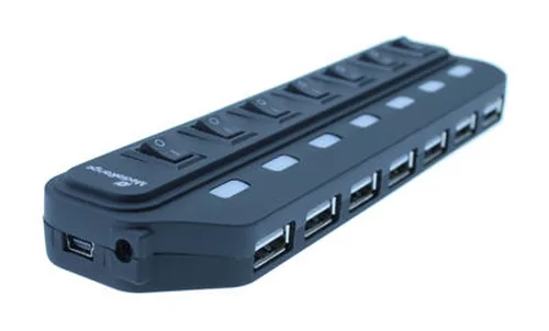MediaRange USB-HUB 7-Port USB 2.0 extern schwarz