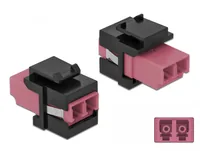 Delock Keystone-Modul LC Buchse zu LC  Buchse Violett / Schwarz - Modultyp: Keystone - Anschluss Front: Buchse LC - Anschluss Rück: Buchse LC - Medientyp: Netzwerk - Schirmung: Nein - Detailfarbe: Schwarz - Violett