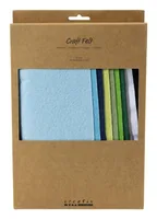 Creativ Company Bastelfilz 10 Stück, Sortiert, Blau-Grün - Detailfarbe: Blau - Mehrfarbig - Grün - Filz Art: Filz