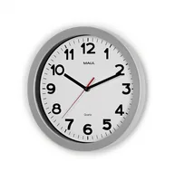 MAUL Wanduhr Step weißsilber Kunststoff 30cm inkl. Batterie