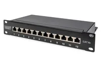 DIGITUS Cat.6A Patch Panel, geschirmt, 12-Port, 10,schwarz