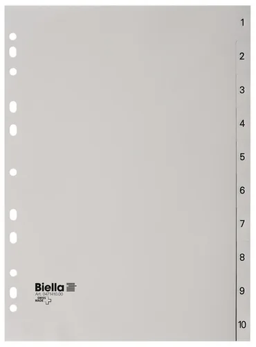BIELLA Register PP A4 47141000U grau 1-10