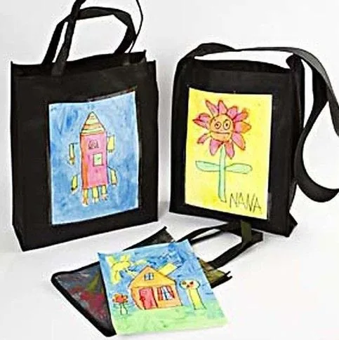 Creativ Company Tasche aus Vliesstoff mit durchsichtigem Einschub - Packungsgrösse: 1 Stück - Motiv: Ohne Motiv