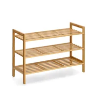 Zeller Present Schuhregal mit 3 Ablagen 70 x 26 x 50 cm, Nature - Tiefe: 26 cm - Breite: 70 cm - Höhe: 50 cm - Detailmaterial: Bambus - Grundmaterial: Holz