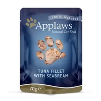 Applaws Nassfutter Thunfischfilet und Dorade 70 g - Tierbedürfnis: Verdauung - Magen & Darm - Geschmacksrichtung: Fisch - Zertifikate: Keine Zertifizierung - Fleischsorte: Thunfisch - Seebrasse - Futtereigenschaft: Ohne künstliche Zusätze - Glutenfrei - H