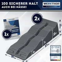 Werkthor Flache Auffahrkeile 2er Set, Schwarz - Nachhaltigkeit: Nicht angegeben - Zubehörtyp: Rampe/Keil